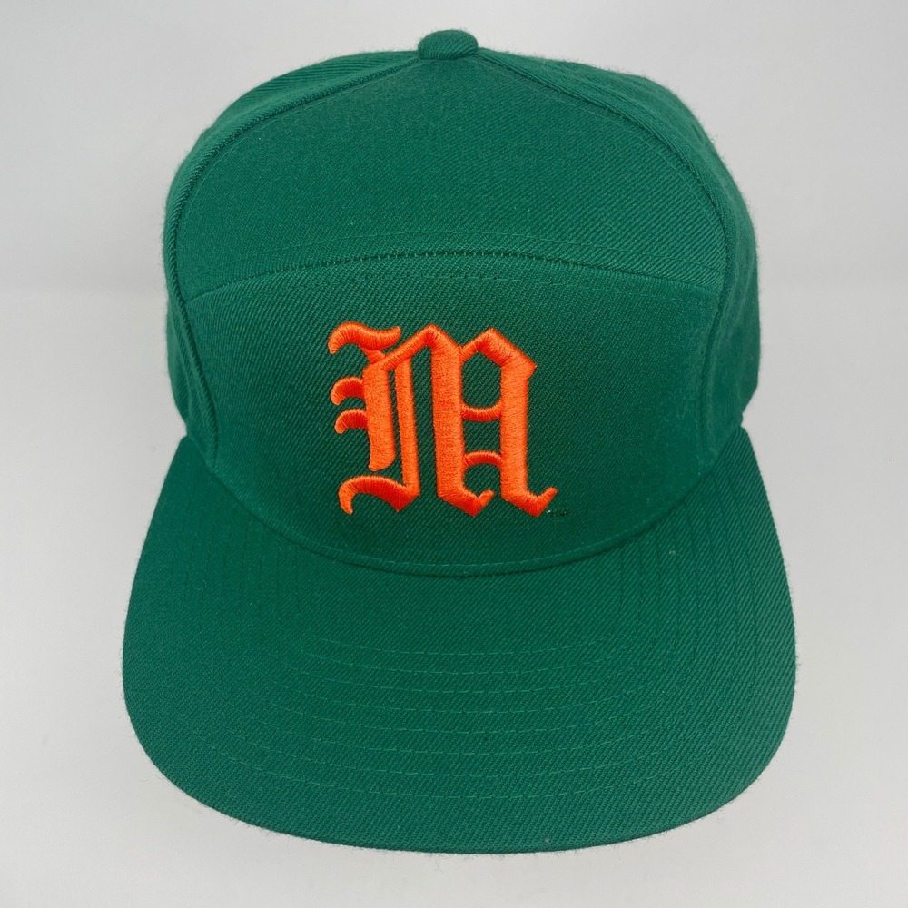 Mitchell & Ness Miami Hurricanes College Vault Green Wool Snapback Hat M Logo